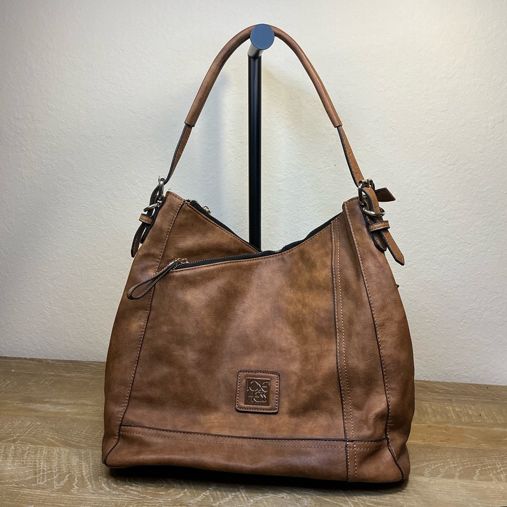 Jose Hess Everywhere Elegance Brown Faux Leather Shoulder Bag